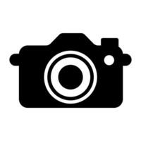 Camera black icon isolated on white background vector