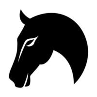 caballo cabeza negro vector icono aislado en blanco antecedentes