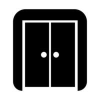 Door black vector icon isolated on white background