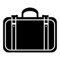 Suitcase black icon isolated on pure white background vector