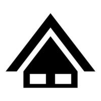 Tent black icon isolated on pure white background vector