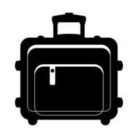 Suitcase black icon isolated on pure white background vector