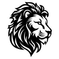 león cabeza negro logo aislado en blanco antecedentes vector