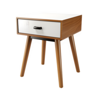 AI generated minimalist nightstand front view isolated on transparent background ,generative ai png