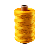 AI generated roll of yellow sewing thread isolated on transparent background png