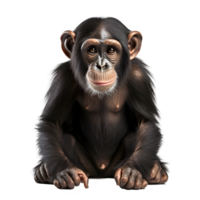 AI generated chimpanzee isolated on transparent background ,generative ai png