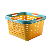 AI generated plastic basket isolated on transparent background ,generative ai png