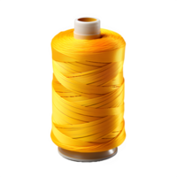 AI generated roll of yellow sewing thread isolated on transparent background png