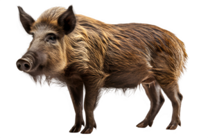 AI generated wild boar side view isolated on transparent background ,generative ai png