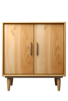 AI generated minimalist wooden cupboard front view isolated on transparent background ,generative ai png