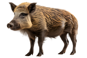 AI generated wild boar side view isolated on transparent background ,generative ai png