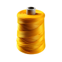 AI generated roll of yellow sewing thread isolated on transparent background png