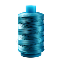 AI generated roll of blue sewing thread isolated on transparent background png