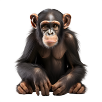 ai gerado chimpanzé isolado em transparente fundo , generativo ai png