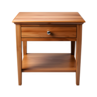 AI generated minimalist nightstand front view isolated on transparent background ,generative ai png