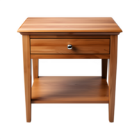 AI generated minimalist nightstand front view isolated on transparent background ,generative ai png