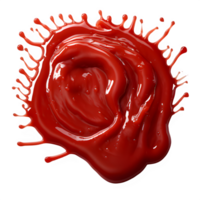 AI generated splash of tomato sauce isolated on transparent background ,tomato ketchup png ,generative ai