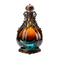 AI generated antique medicinal potion bottle isolated on transparent background ,vintage perfume bottle ,generative ai png