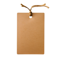 AI generated brown cardboard hangtag isolated on transparent background ,generative ai png