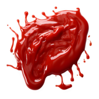 AI generated splash of tomato sauce isolated on transparent background ,tomato ketchup png ,generative ai