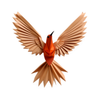 AI generated cardboard bird origami art isolated on transparent background ,generative ai png