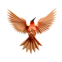 AI generated cardboard bird origami art isolated on transparent background ,generative ai png