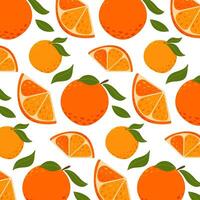 naranja Fruta con todo y rebanado frutas antecedentes. verano vitamina fondo, vector ilustración para papel, cubrir, tela, regalo envolver