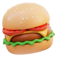 hamburger veloce cibo 3d illustrazione png