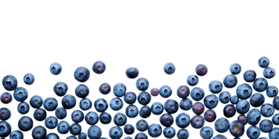 AI generated flat lay, blue blueberries on a transparent background. view from above png