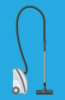 White modern vacuum cleaner. vector illustration in flat style on blue background