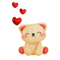 a cute teddy bear with hearts on it png