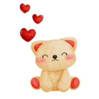 un linda osito de peluche oso con corazones en eso png