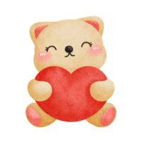 ein süß Teddy Bär halten ein Herz png