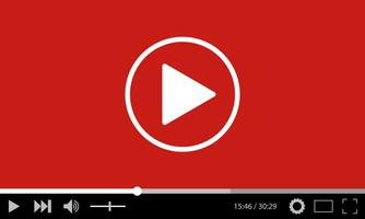 Video player flat design template for web and mobile apps. vector illustration