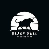 Black bull logo design creative concept Premium Vector