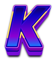 Neon Light  Alphabet Letter K png