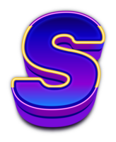 Neon Light  Alphabet Letter S png