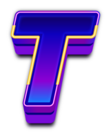 Neon Light  Alphabet Letter T png