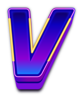 Neon Light  Alphabet Letter V png