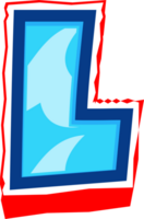 bleu océan bande dessinée audacieux alphabet lettre l png