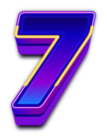 Neon- Licht Alphabet Nummer 7 png