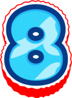 Blue Ocean Comic Bold Alphabet Number 8 png