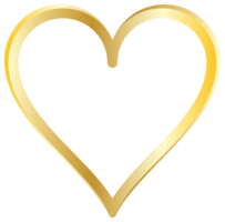gold heart shape 3d realistics png