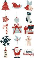 Warm and Joyful Christmas Illustration Set vector