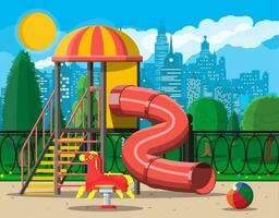 Kids playground kindergarten panorama vector