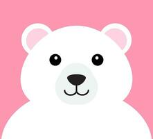 Vector flat cartoon polar bear face