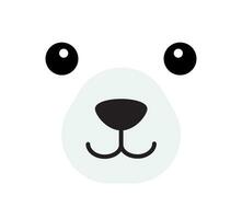 Vector flat cartoon polar bear face