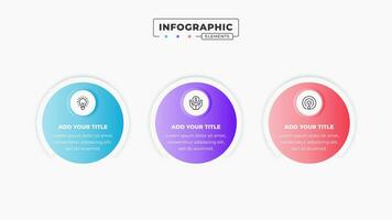 circulo infografía negocio elementos con 3 pasos o opciones vector