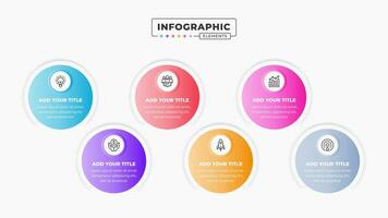 vector circulo infografía presentación modelo con seis pasos o opciones