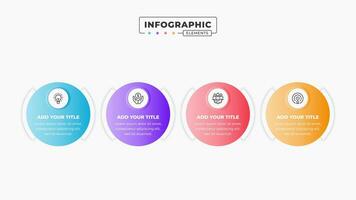 circulo infografía negocio elementos con 4 4 pasos o opciones vector